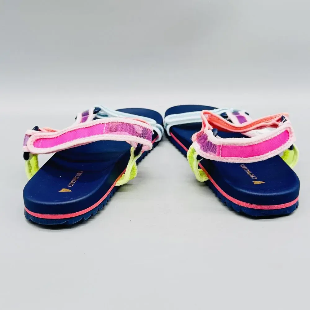 Crewcuts Sandals Kids Girls 5 Multicolor Strappy Hook & Loop Casual Summer Shoes
